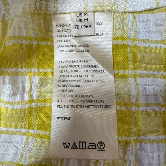 Free People Beach Club Gingham Maxi Dress in Sunshine Yellow/White Sz M - Picture 15 of 16